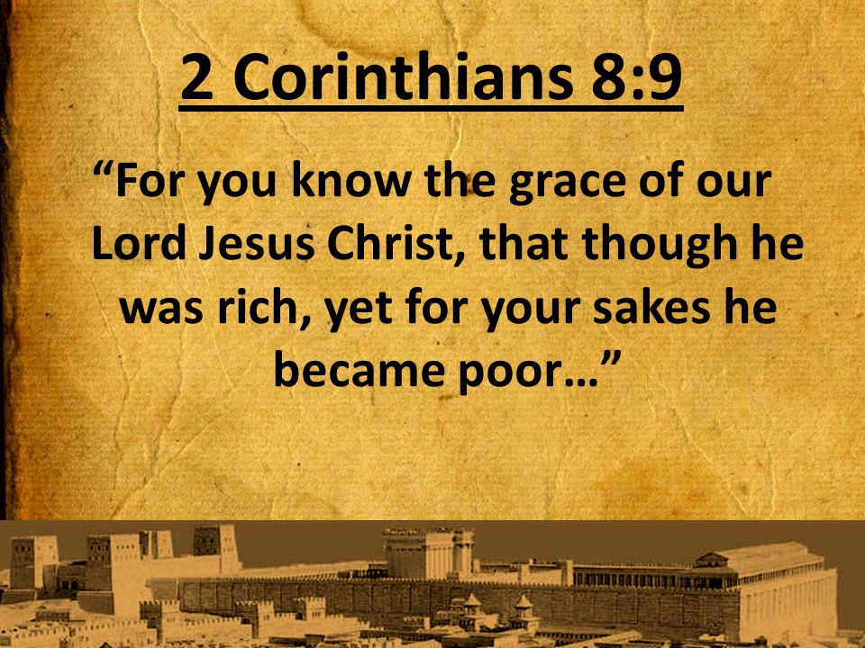 Image result for though jesus was rich he became poor for our sakes