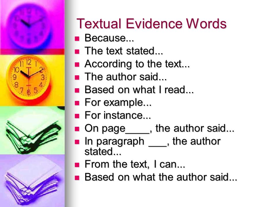 Textual Evidence Words