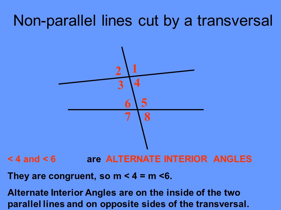 Lines Cut By A Transversal Ppt Download