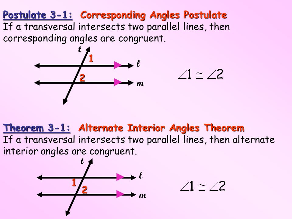Alternate Interior Angles Of Parallel Lines Are Congruent