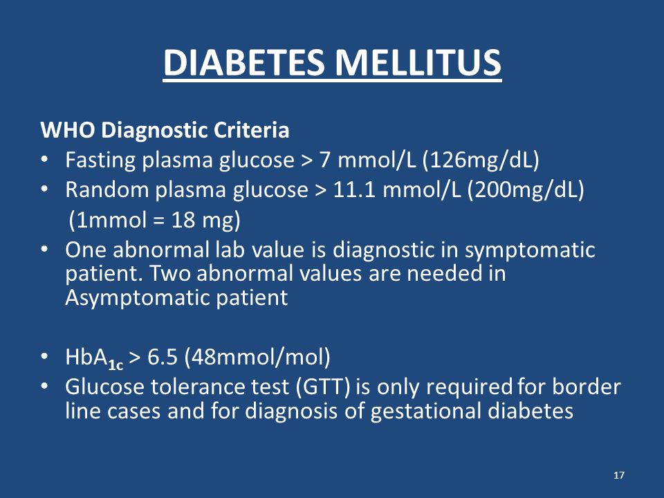 diabetes mellitus diagnosis)