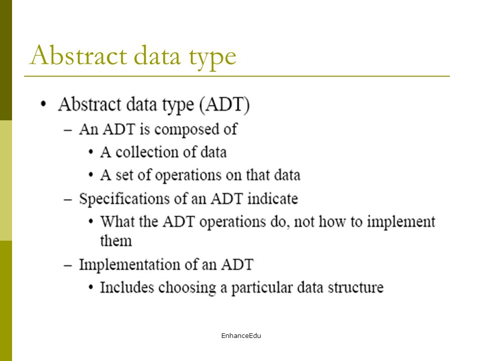 Abstract Data Type Enhanceedu Ppt Video Online Download