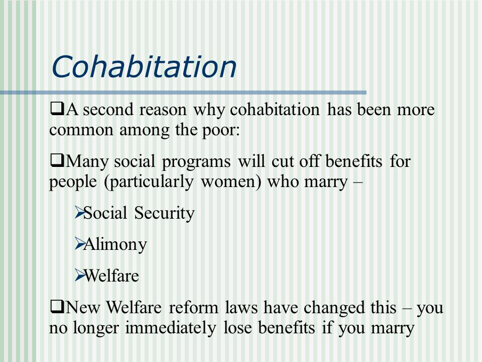 Against cohabitation reasons Sociological Reasons
