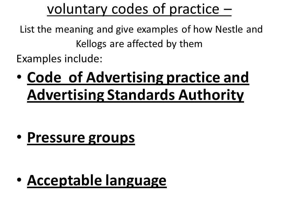 code of advertising practise