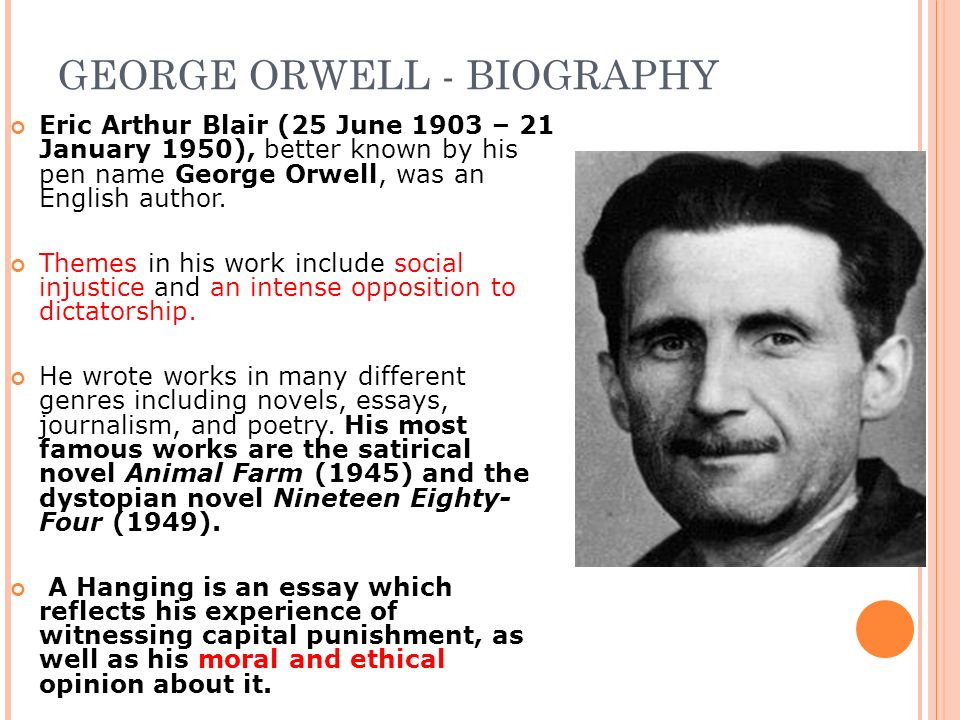 george orwell a hanging thesis