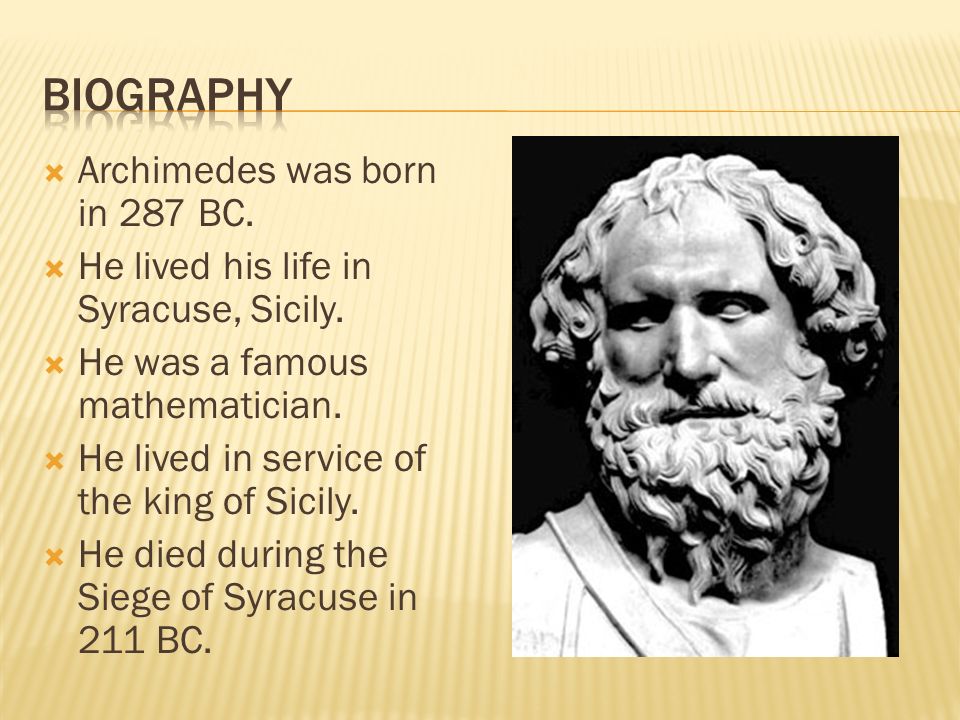 archimedes childhood facts