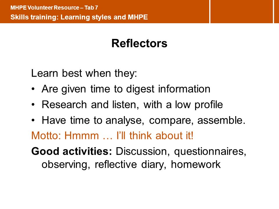 Learning styles and MHPE - ppt video online download