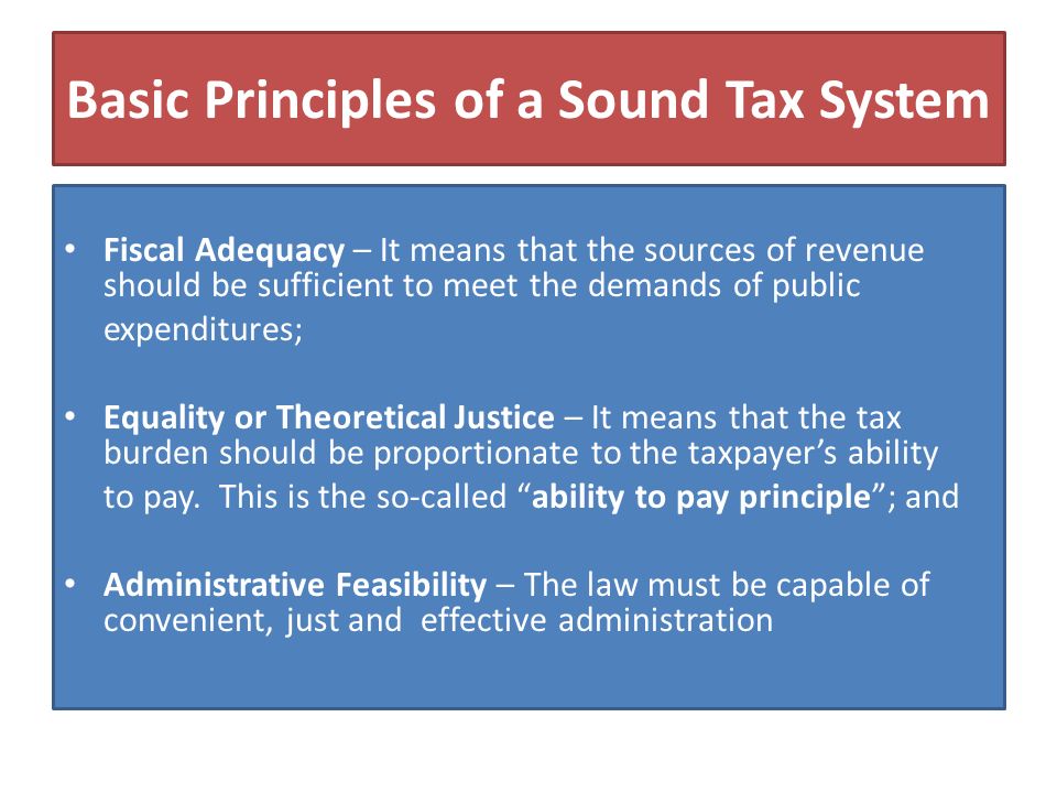 sound tax system meaning