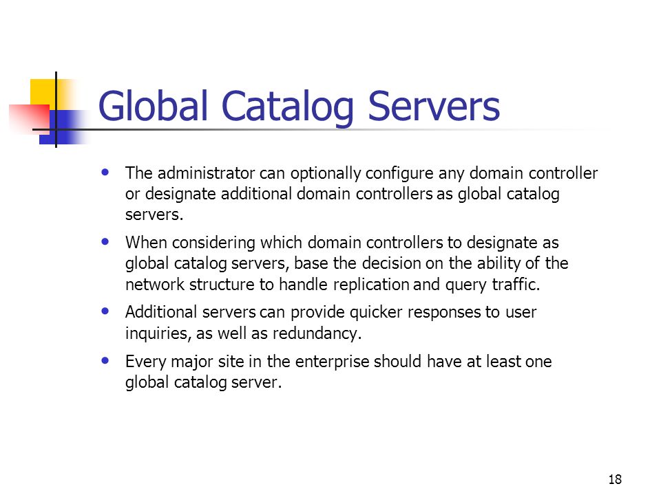 Global Catalog Servers