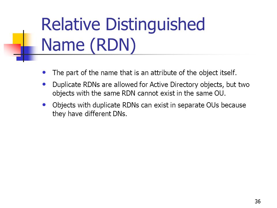 Relative Distinguished Name (RDN)