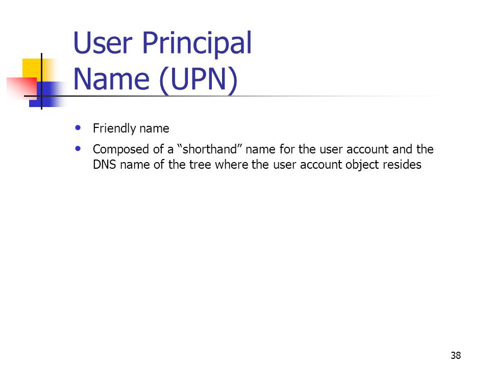 User Principal Name (UPN)