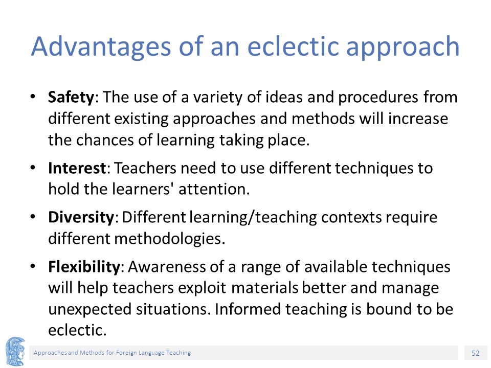 what is eclectic method of teaching
