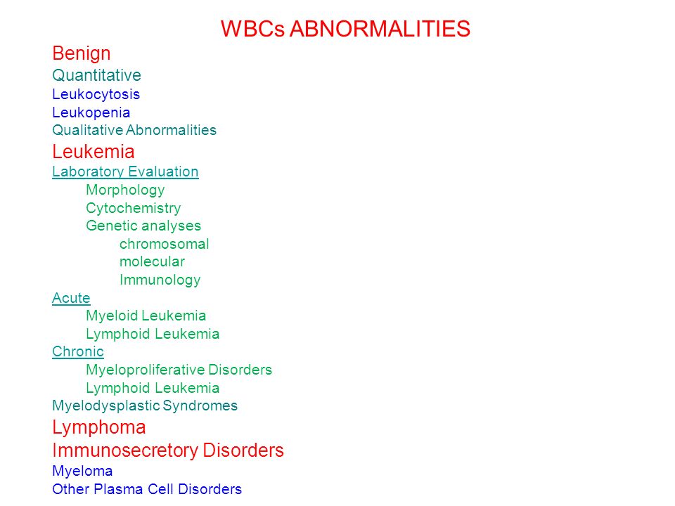 Wbc disorder
