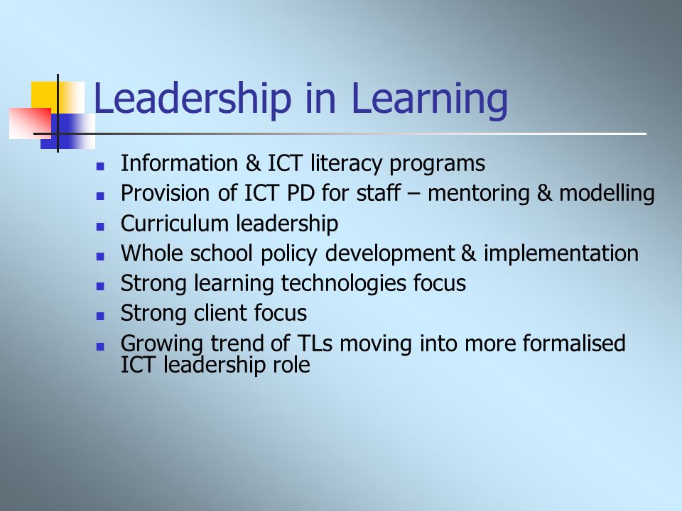 Leadership in Learning