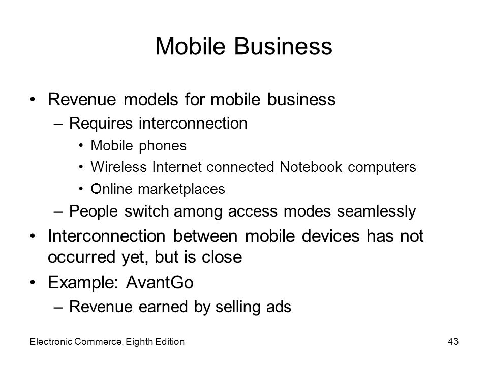 Mobile Business Revenue models for mobile business