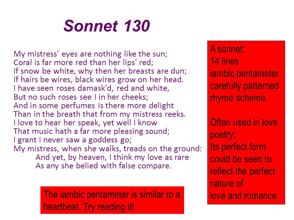 Sonnet 130 William Shakespeare - ppt video online download
