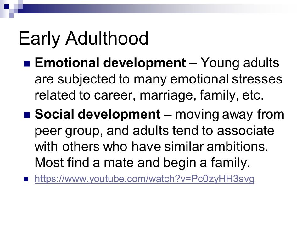 social development of early adulthood