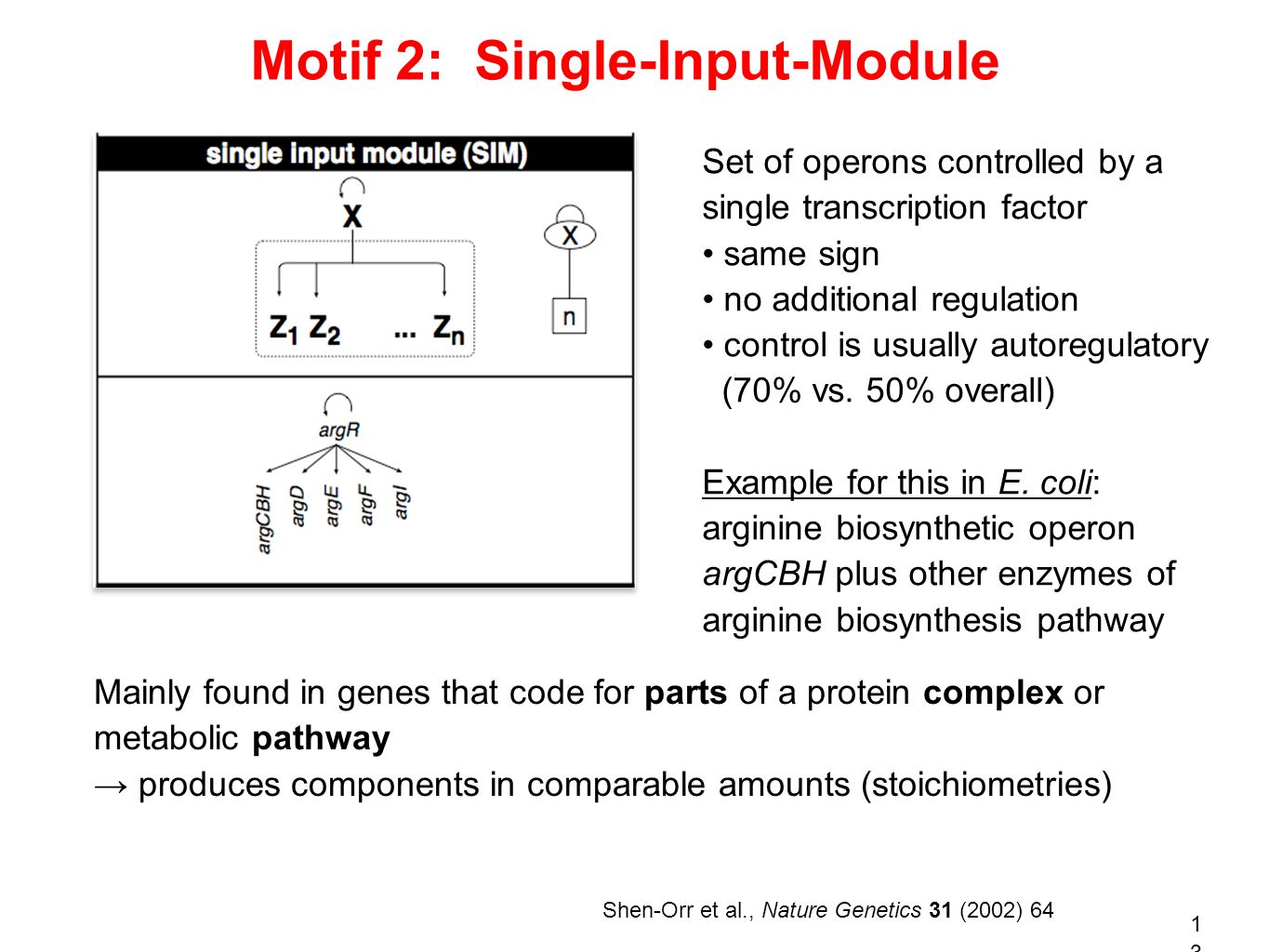 Motif 2: Single-Input-Module