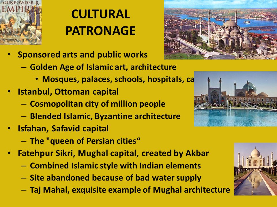 CULTURAL PATRONAGE Sponsored arts and public works