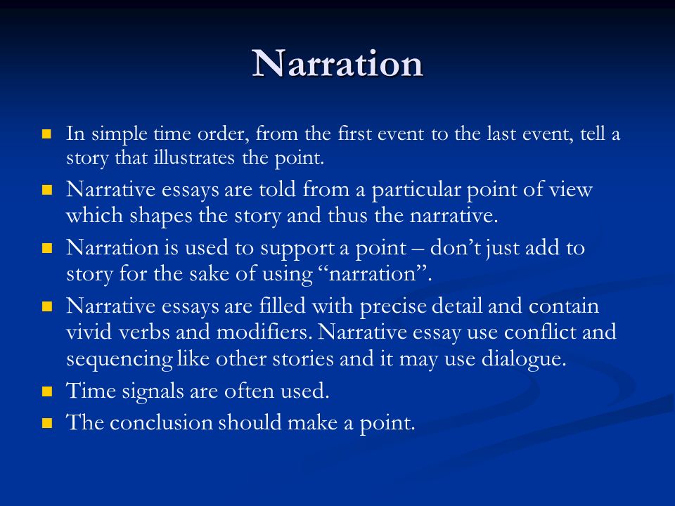 paragraph development by narration example