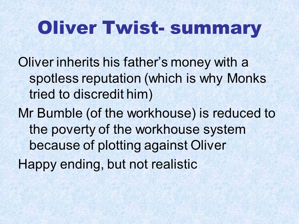 summary of oliver twist in 100 words