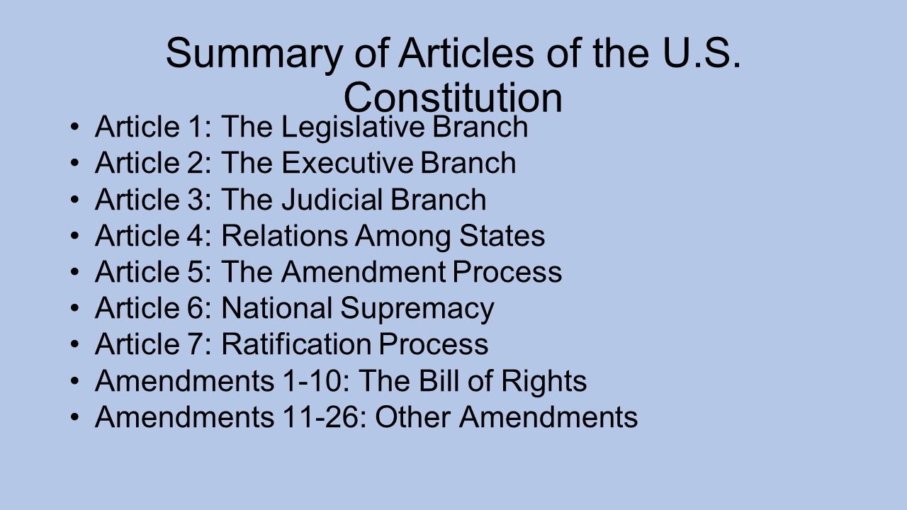 Article 6 of the Constitution Summary - Constitution of the United States