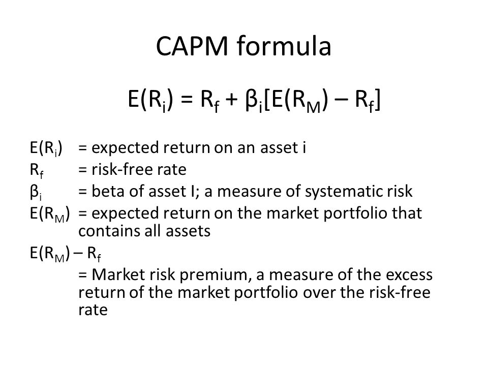 Capital Asset Pricing Model Capm Ppt Video Online Download