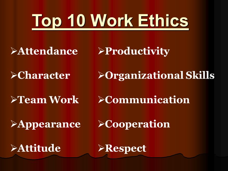 Work Ethic The Learning Goals: - ppt video online download