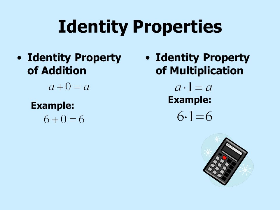 Identity Properties Identity Property of Addition