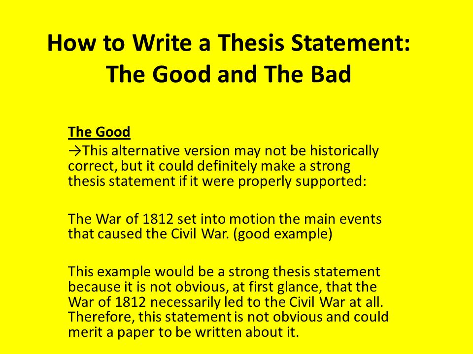 what are some good thesis statements