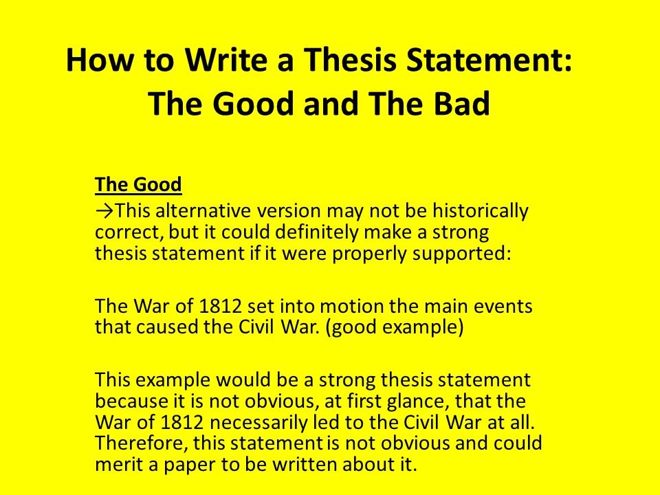 creating a good thesis statement