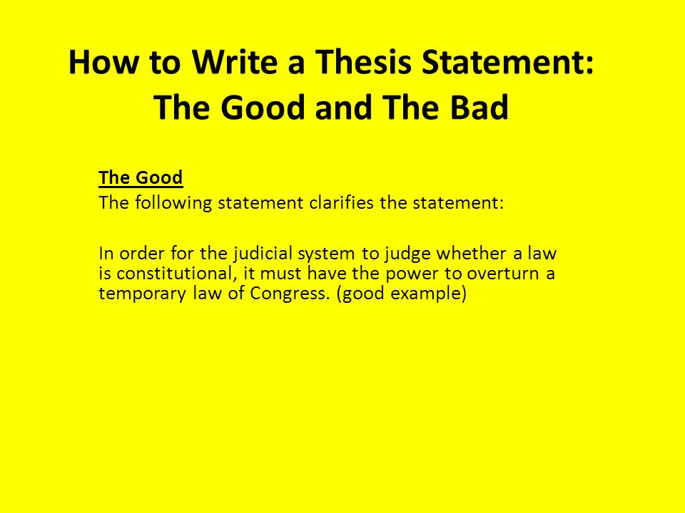 possible thesis statements