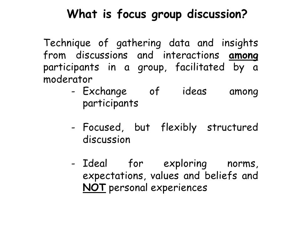 FOCUS GROUP DISCUSSION KEY INFORMANT INTERVIEWS - ppt video online download