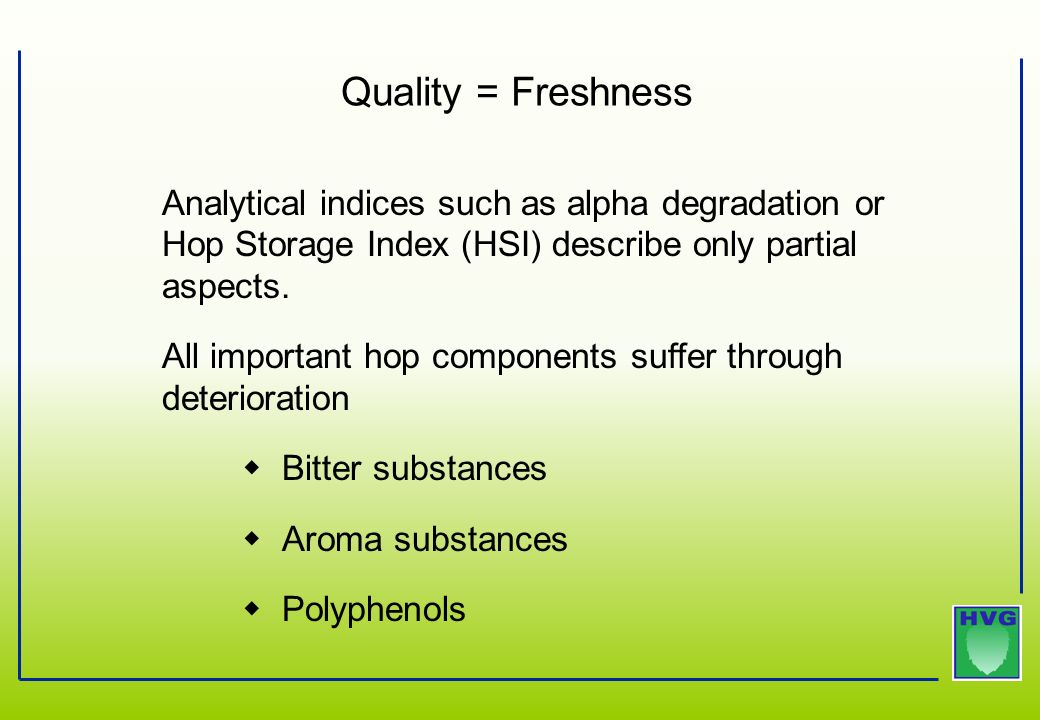 Hop Storage Index Chart