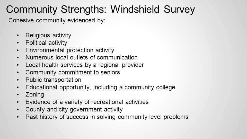 community windshield survey example