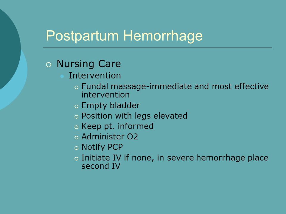nursing care plan for postpartum hemorrhage