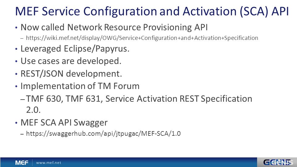 MEF Service Configuration and Activation (SCA) API