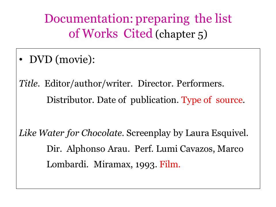 how to work cite a film