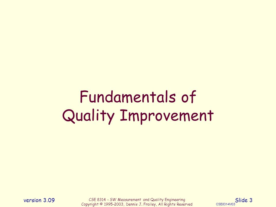 Fundamentals of Quality Improvement