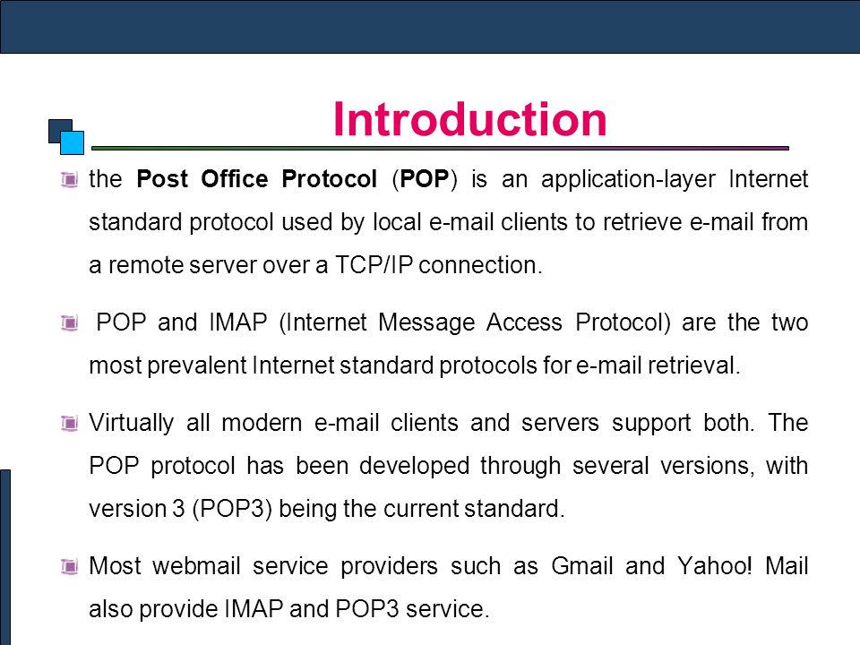 Post Office Protocol. - ppt video online download