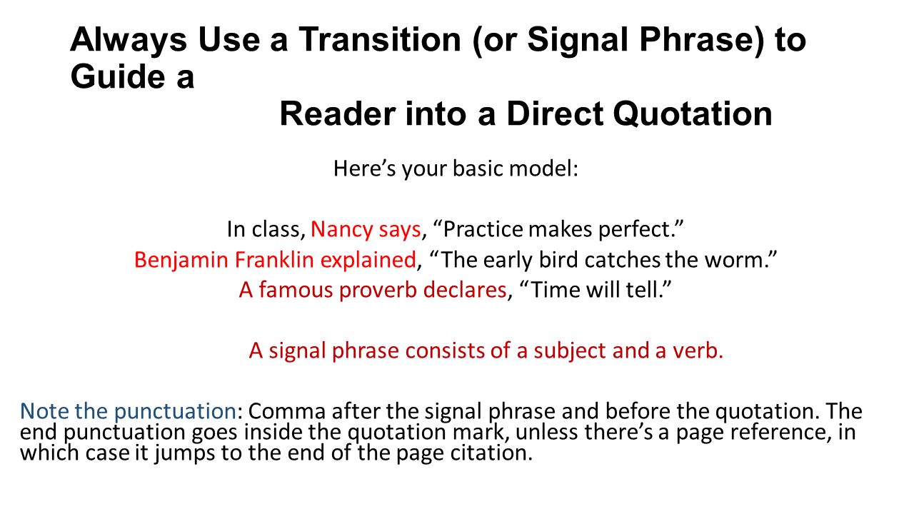 A Mini Lesson On Signal Phrases And Quotation Sandwiches Ppt Download A Mini Lesson On Signal Phrases And Quotation Sandwiches Ppt Download
