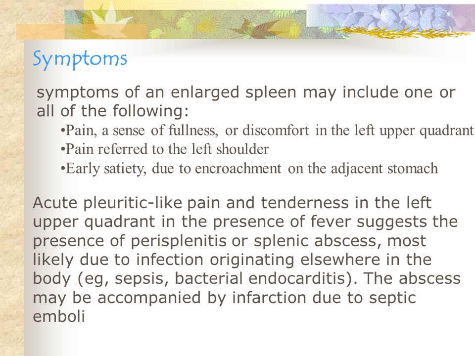 Symptoms and Causes of Enlarged Spleen (Splenomegaly)