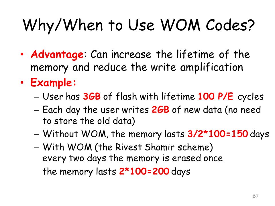 Why/When to Use WOM Codes
