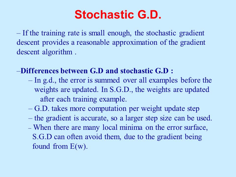 Stochastic G.D.