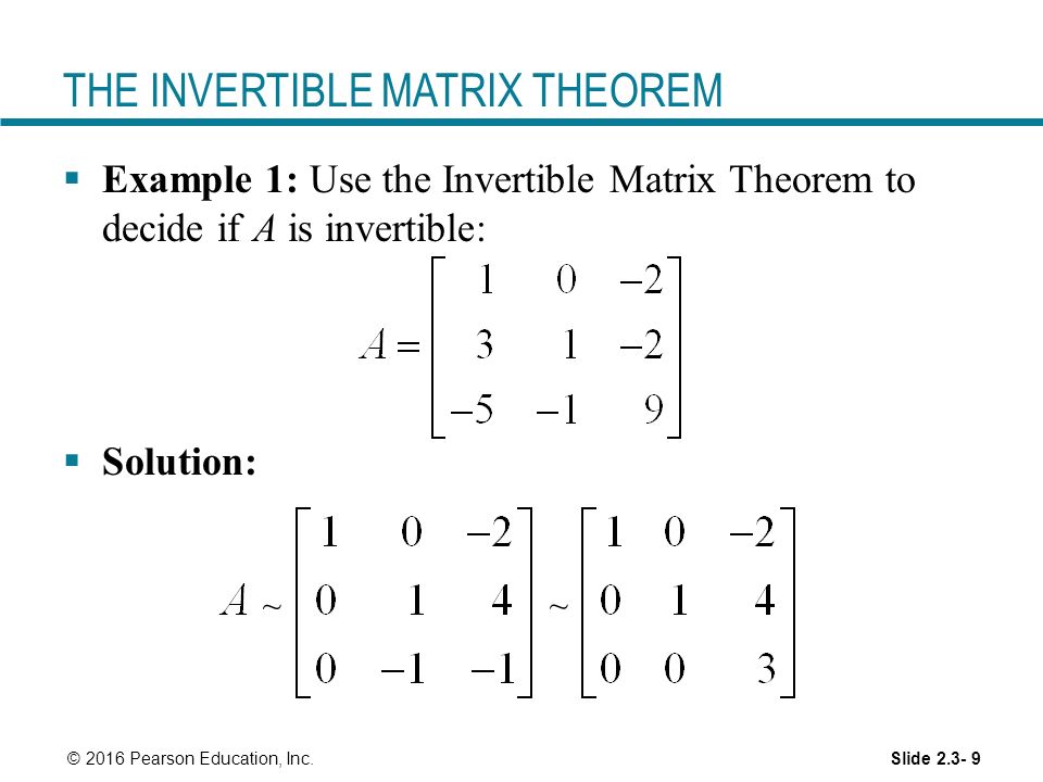 CHARACTERIZATIONS OF INVERTIBLE MATRICES - ppt video online download