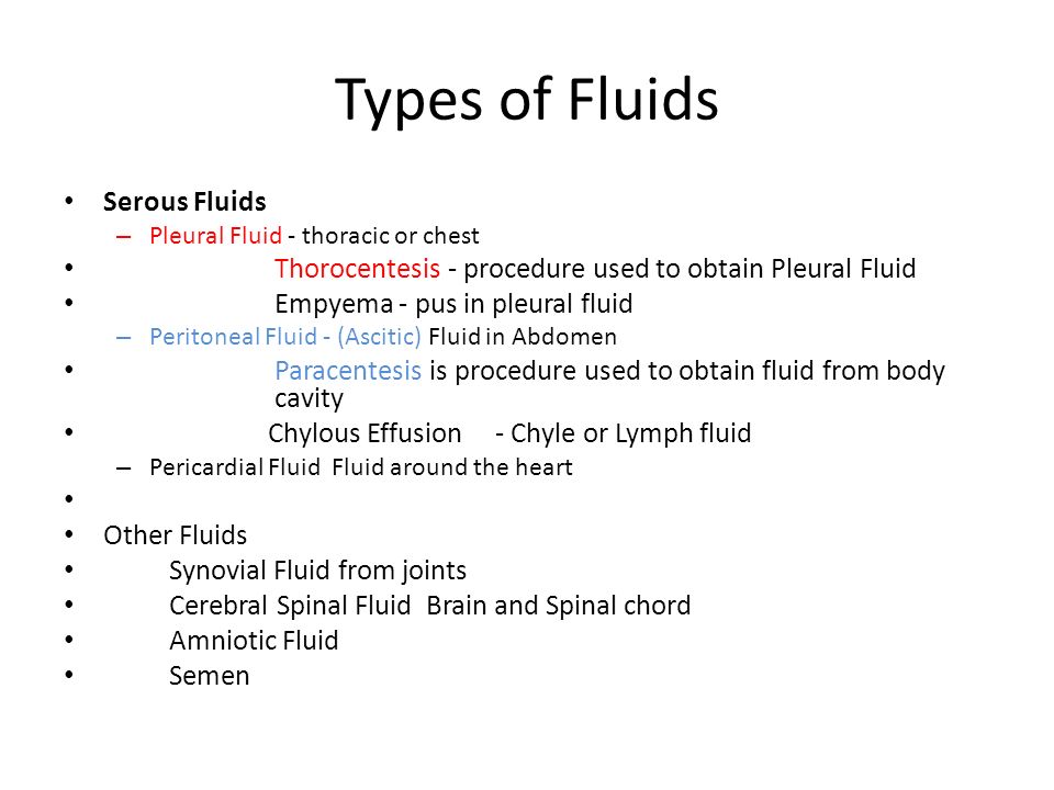 picture Serous Drainage Serous Fluid Color body fluids serous synovial csf ppt