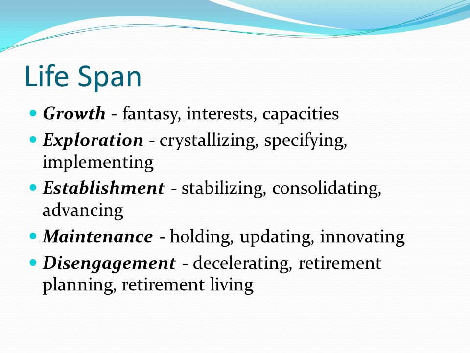 Life Span Growth - fantasy, interests, capacities