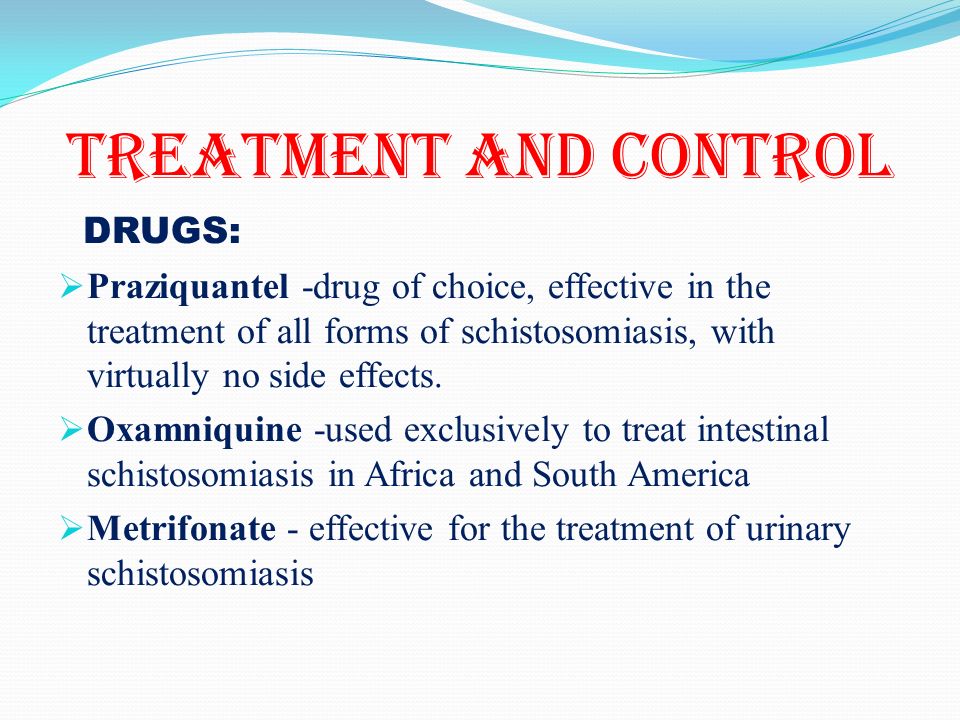 schistosomiasis treatment)