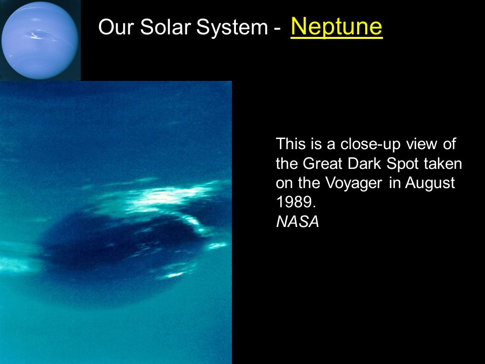 dark on the spot from voyager 2 neptune