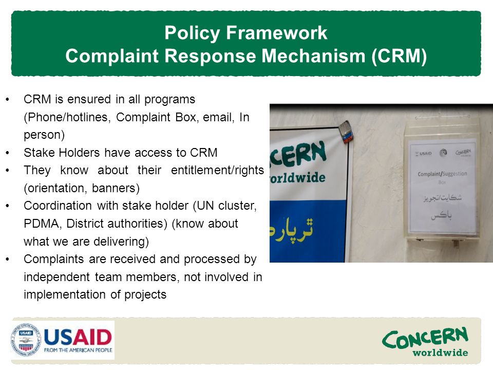 Complaint Response Mechanism (CRM) - ppt video online download